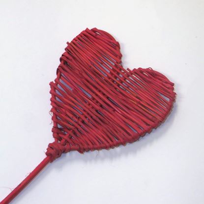 Obrázek Lata heart - barevné, na stonku (5ks)